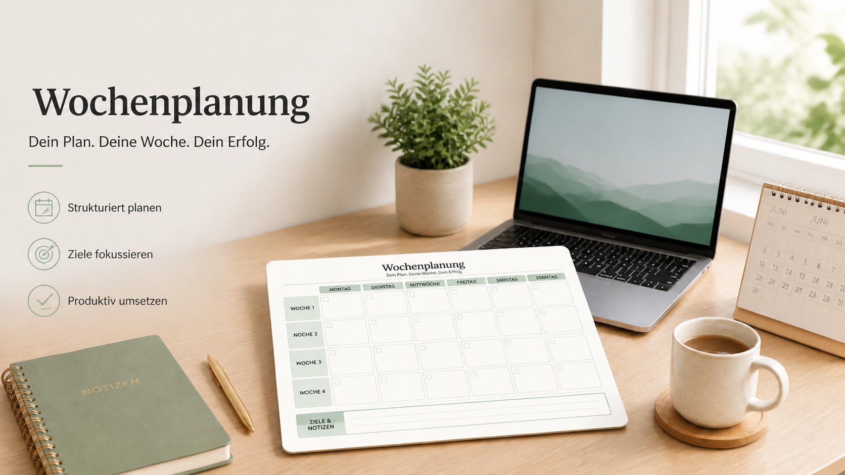 Wochenplanung für dein Home Office